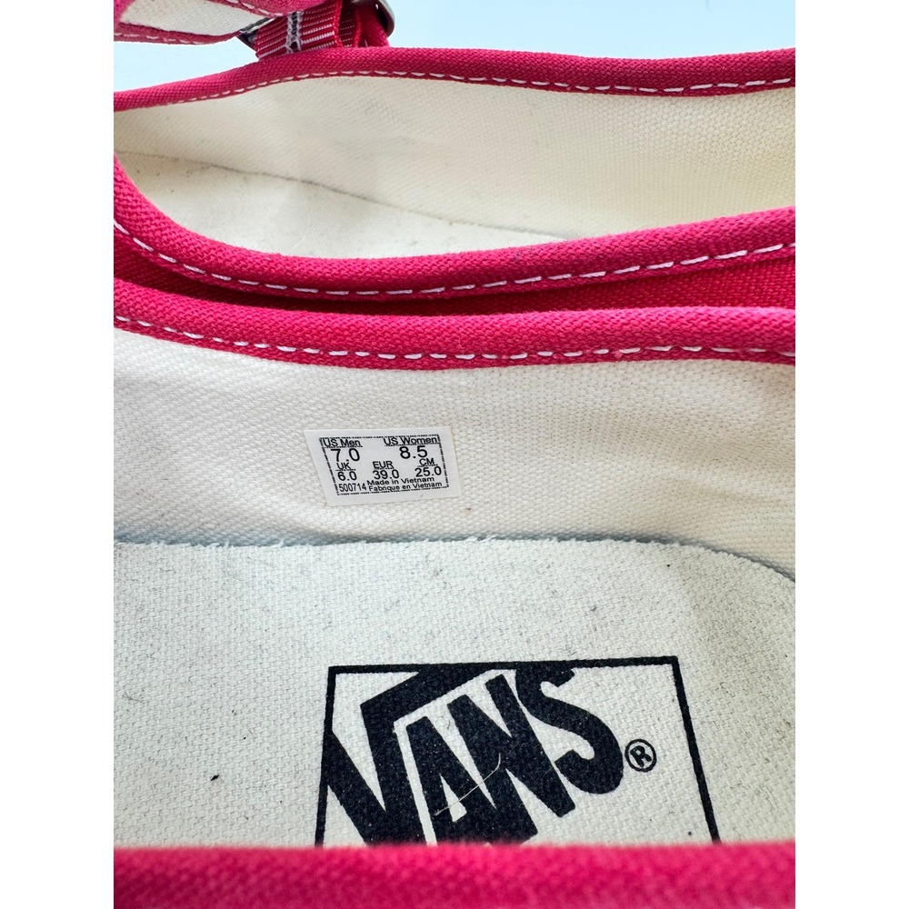 Vans Mary Jane Shoes Women 8.5 Red Canvas Buckle Strap Sneakers - Picture 6 of 16